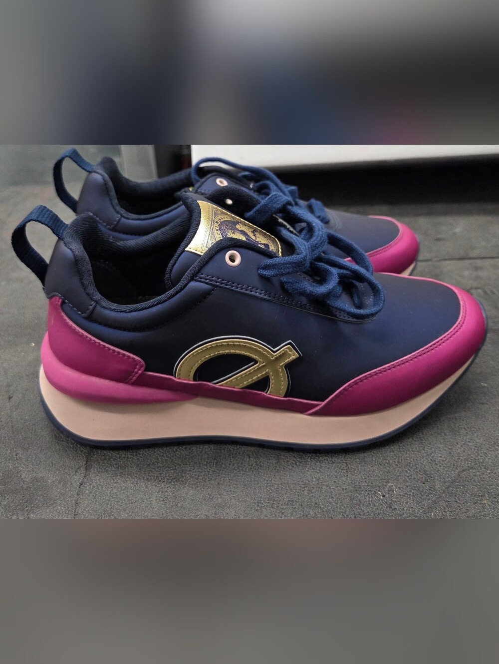 LØCI x Nicki Minaj PRESS PLAY ATOM Navy Fuchsia Gold Sneakers